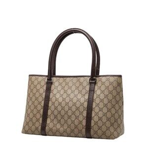 Gucci Supreme Tan tote handbag bag brown Beige leather GG